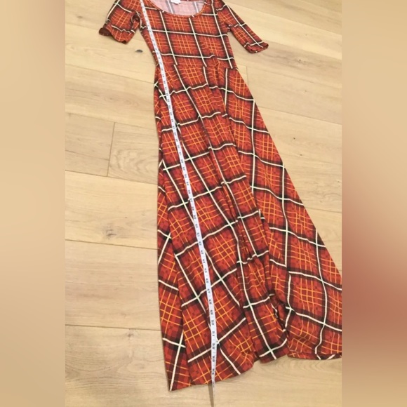 LuLaRoe  Maxi Dress X-Small Burnt Orange Striped Short Sleeve - Picture 6 of 9